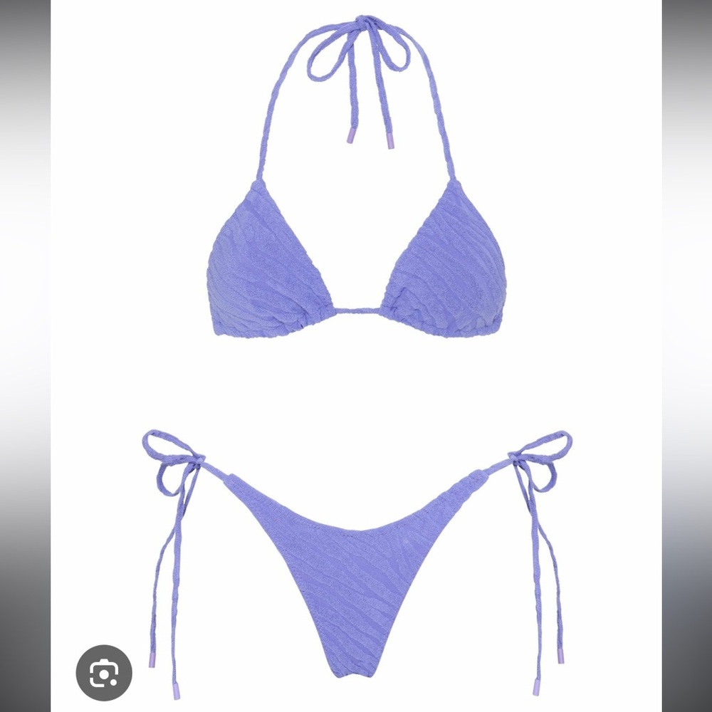 Textured zebra purple bikini